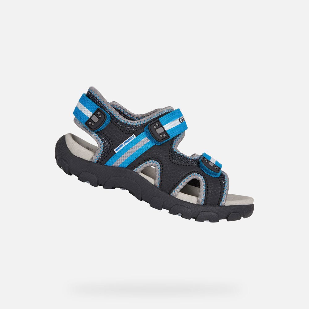 Sandalias Geox Menino Pretas/Azuis - Strada - JPXBG1836